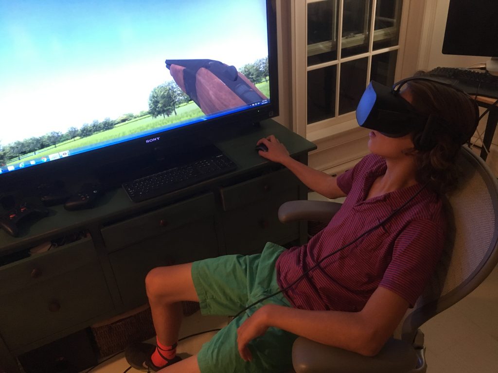 George dusts some virtual clays in Oculus Rift 